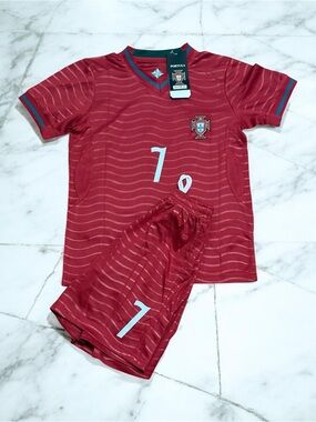 Cristiano Ronaldo #7 Portugal Home Jersey Set Kids Soccer Kit 2026